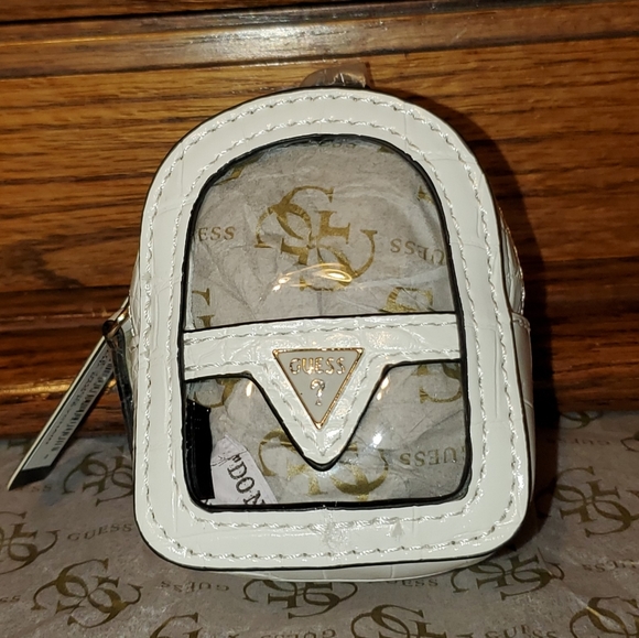 guess mini backpack keychain